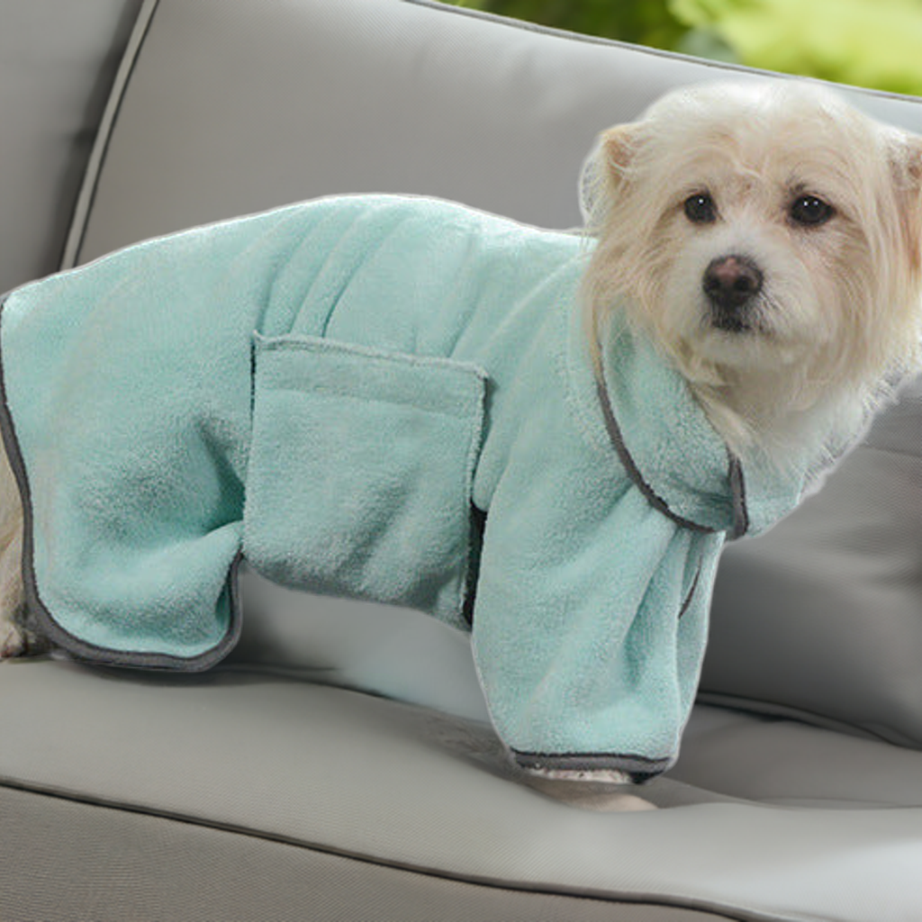 FurAwayCo™ Pet Bathrobe – Quick-Drying Microfiber Towel Coat for Dogs & Cats