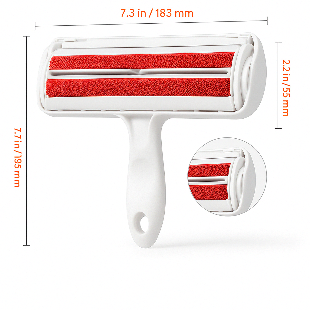 FurAwayCo™ DualSided Lint Roller – Reusable Pet Hair Remover for Furniture & Clothes