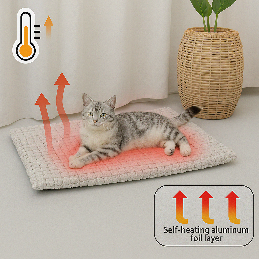 FurAwayCo™ Cozy Fleece Pet Bed – Soft Winter Pad for Cats & Small Dogs