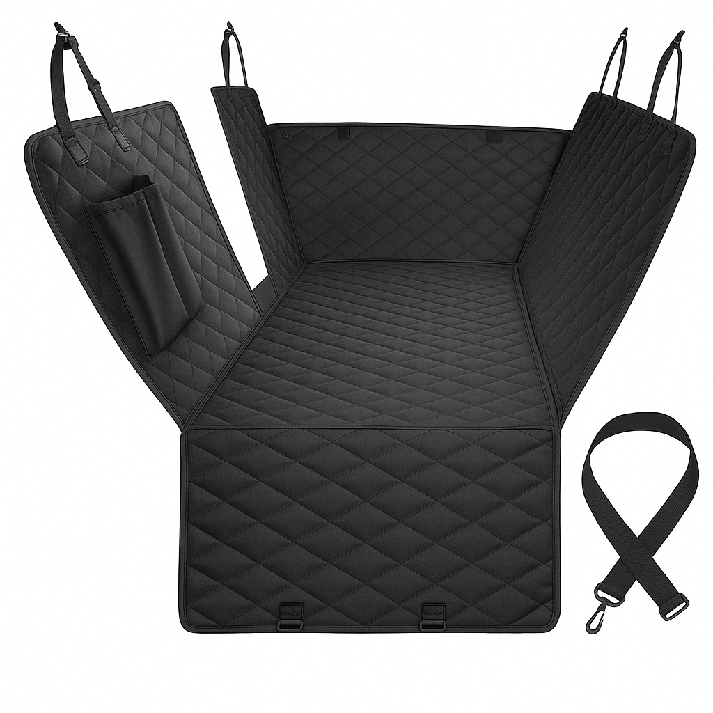 FurAwayCo™ Waterproof Pet Car Seat Hammock – Durable Rear Seat Cover for Dogs